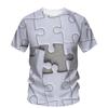 Funny Game The Puzzle Graphic T-Shirts Colorful Jigsaw Design 3D Printed T Shirts  Harajuku Fashion Children's Boy and Girl Kids Unisex T-shirts