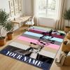 Personalized Crystal Velvet Carpet,Taylor Swift Custom Printed Name, Plush Area Rug For Home Indoor Decor