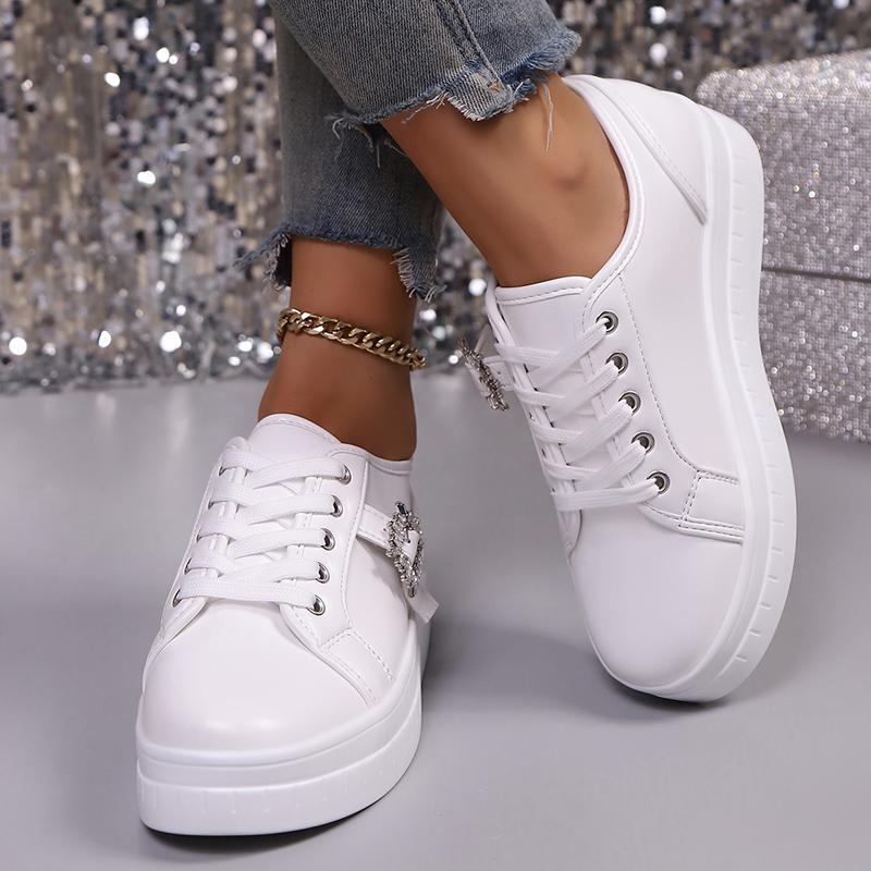 Fashion Women's Fashion Sneakers Gold Silver Low Top Casual Sports Shoes Women Metal Decor Comfortable Non Slip Walking Shoes Plus Size