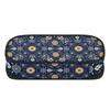 Pen Case Printed Durable 300D Polyester Zipper Closure with Mesh Storage Layer Removable Divider and Pen Holders for Classroom Use