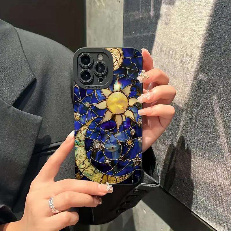 Bunte Himmlische Mond Sonne Silikon Handyhülle Für iPhone 17 16 15 14 13 12 11 Pro Max 17 Air 16E XS X XR 7 8 Plus Weiche Hülle