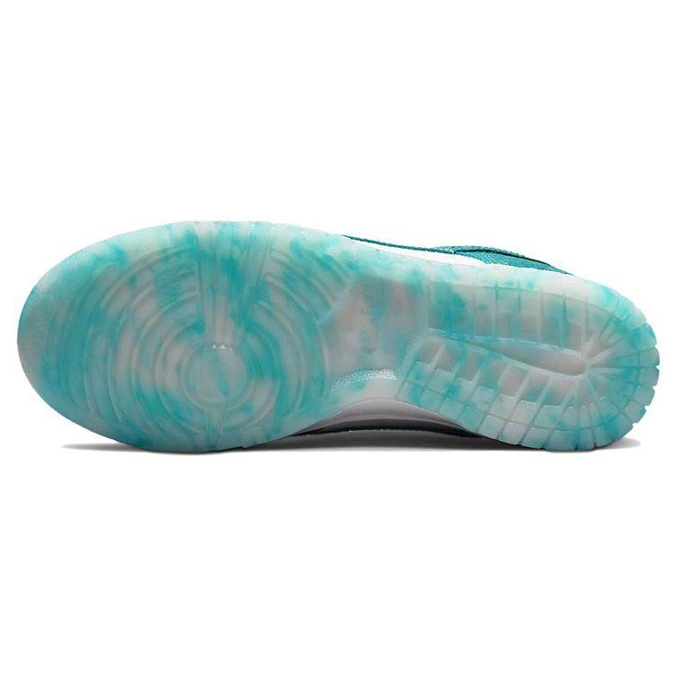 Nike Dunk Low Ocean Women's White Leather Textured Turquoise Overlays Casual Shoes DV3029-100