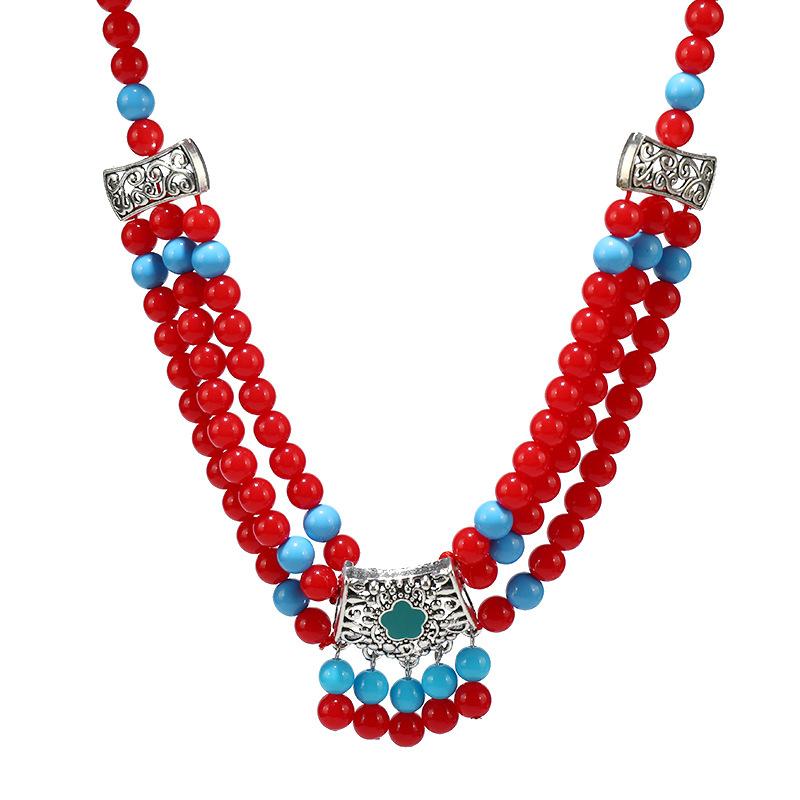 Tibetansk pannprydnad retro exotisk stil pannkedja Xizang Qinghai foto dans ögonbrynshänge tibetansk klädsel huvudbonad