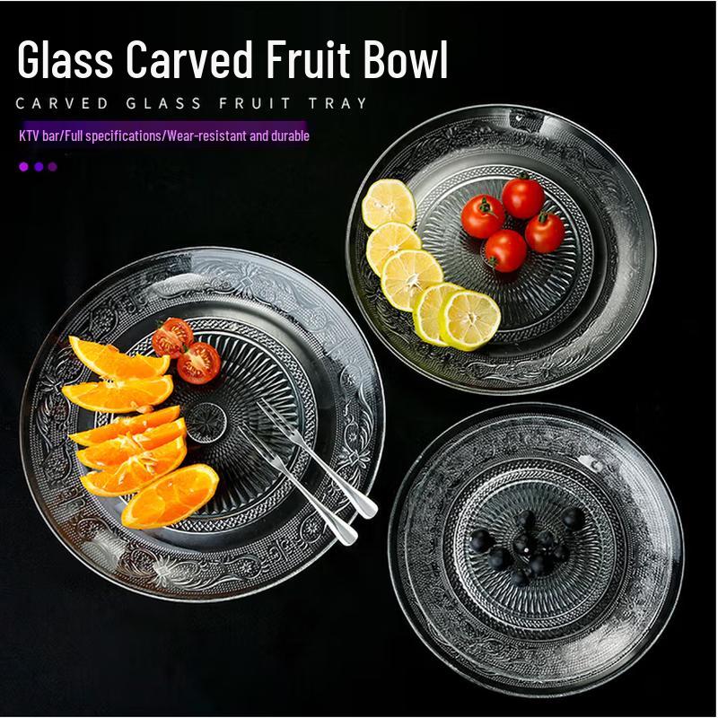 SIFAR European Style Glass Fruit & Snack Plate