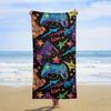 Lebendiger Gamer Strandtuch, Buntes Joystick-Muster, Weiche Saugfähige Mikrofaser, Sandfrei, Ideal für Sommerreisen