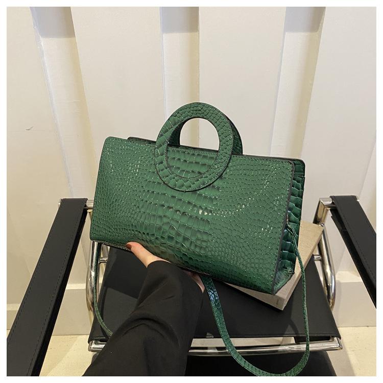 Fashion Women's PU Handbag European and American Fashion 2025 New Shoulder Bag Crocodile Pattern High-end Atmospheric Business Messenger Bag