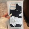 Embrace Black White Cat Gradient Phone Cases For Apple Iphone 16 15 14 13 Pro Max 16e 16plus Back Silicone Couple Fundas Cover