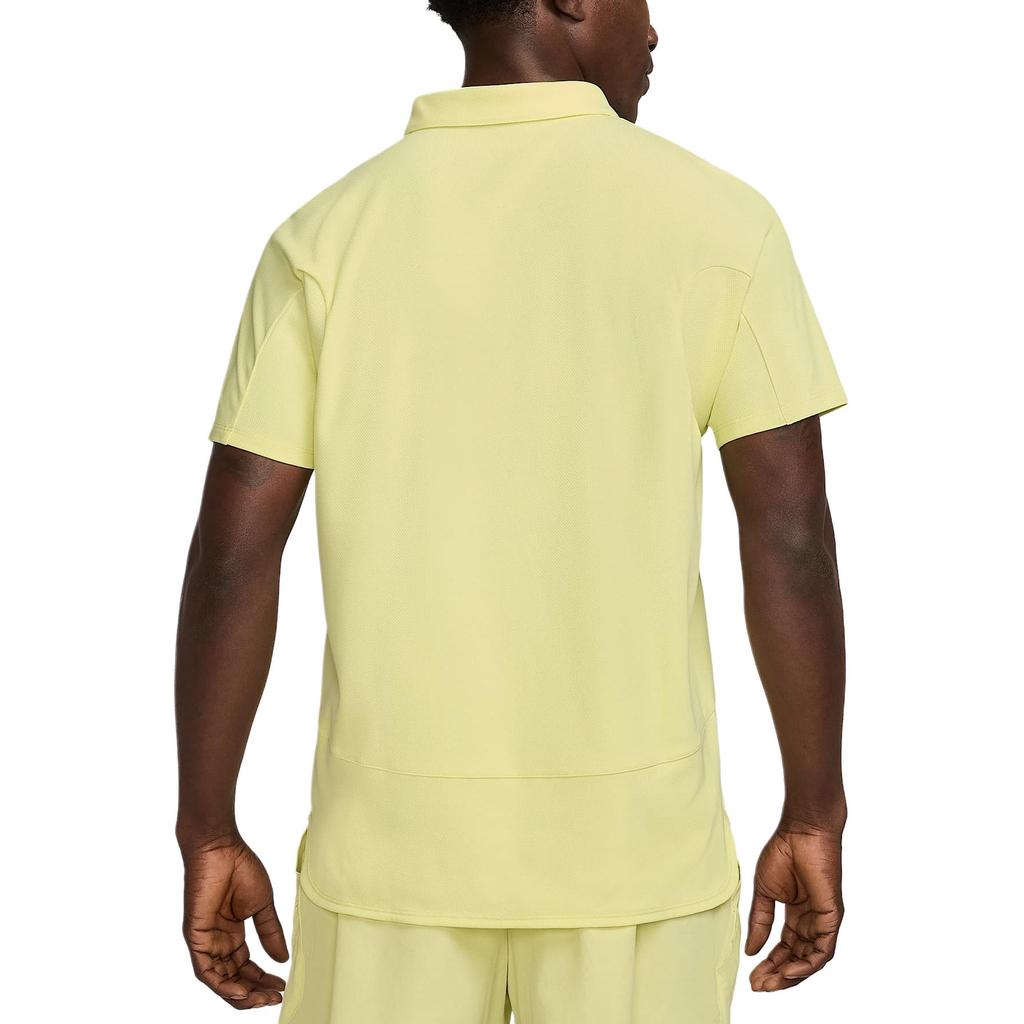 Nike Court Slam Dri-FIT ADV Logo Solid Comfortable Casual Short Sleeve Polo Shirt Men Polo Shirts Bright-Green Medium-Gray FZ6850-331