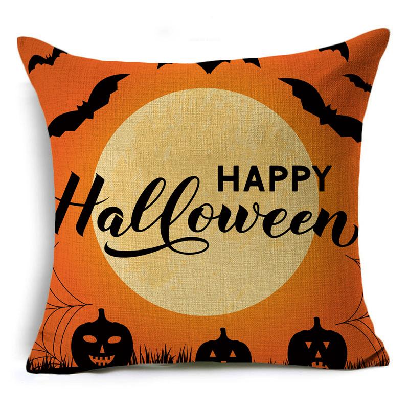 Halloween Pillowcase for Home Decorations Car Cushion Covers 40cm/45cm and 50cm Linen