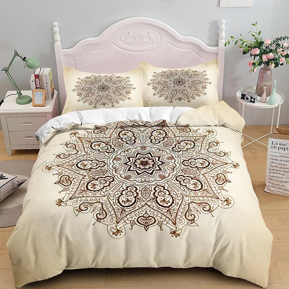Bohemian Duvet Cover Set, Boho Bedding Set Bohemian Exotic Floral Comforter Quilt Cover for Boys Girls Teens Flowers Bedding Set