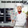 Pot Holders And Oven Mitts Heat-Resistant Gloves Potholders Kitchen Oven Mitts Pan Rack Set For Microwave Pan Plate Bowl Bakery