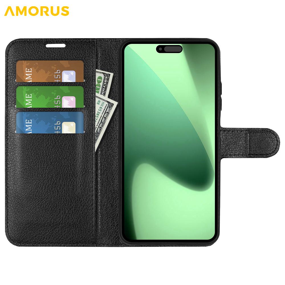 For iPhone 17 Pro Max Wallet Case Litchi Texture Shockproof Leather Flip Stand Phone Cover