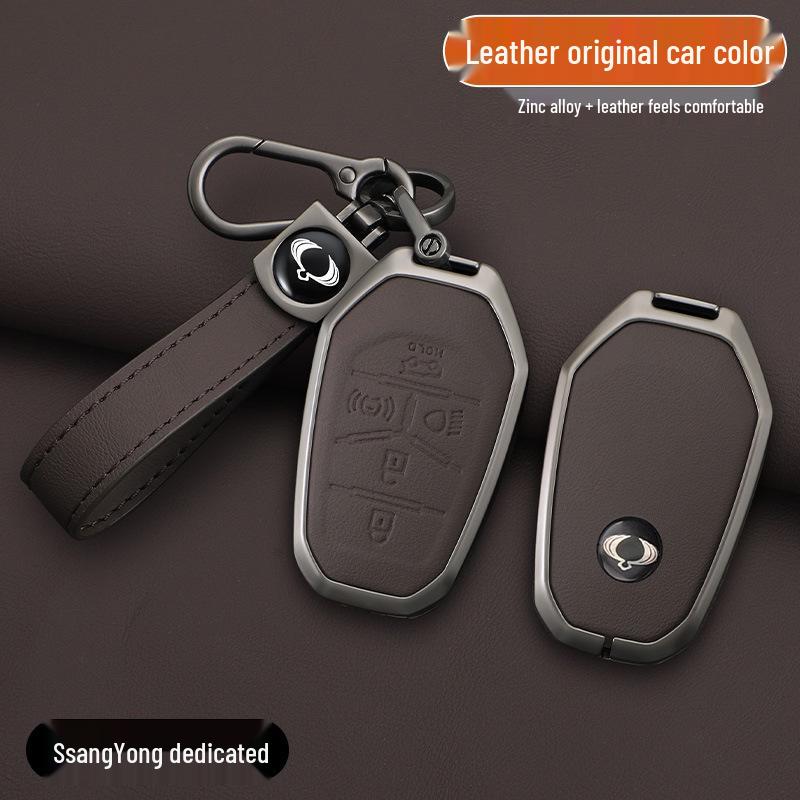 Premium Metal Shell Protective Key Case for Ssangyong Korando, Tivoli, Rexton 5-Button Remote