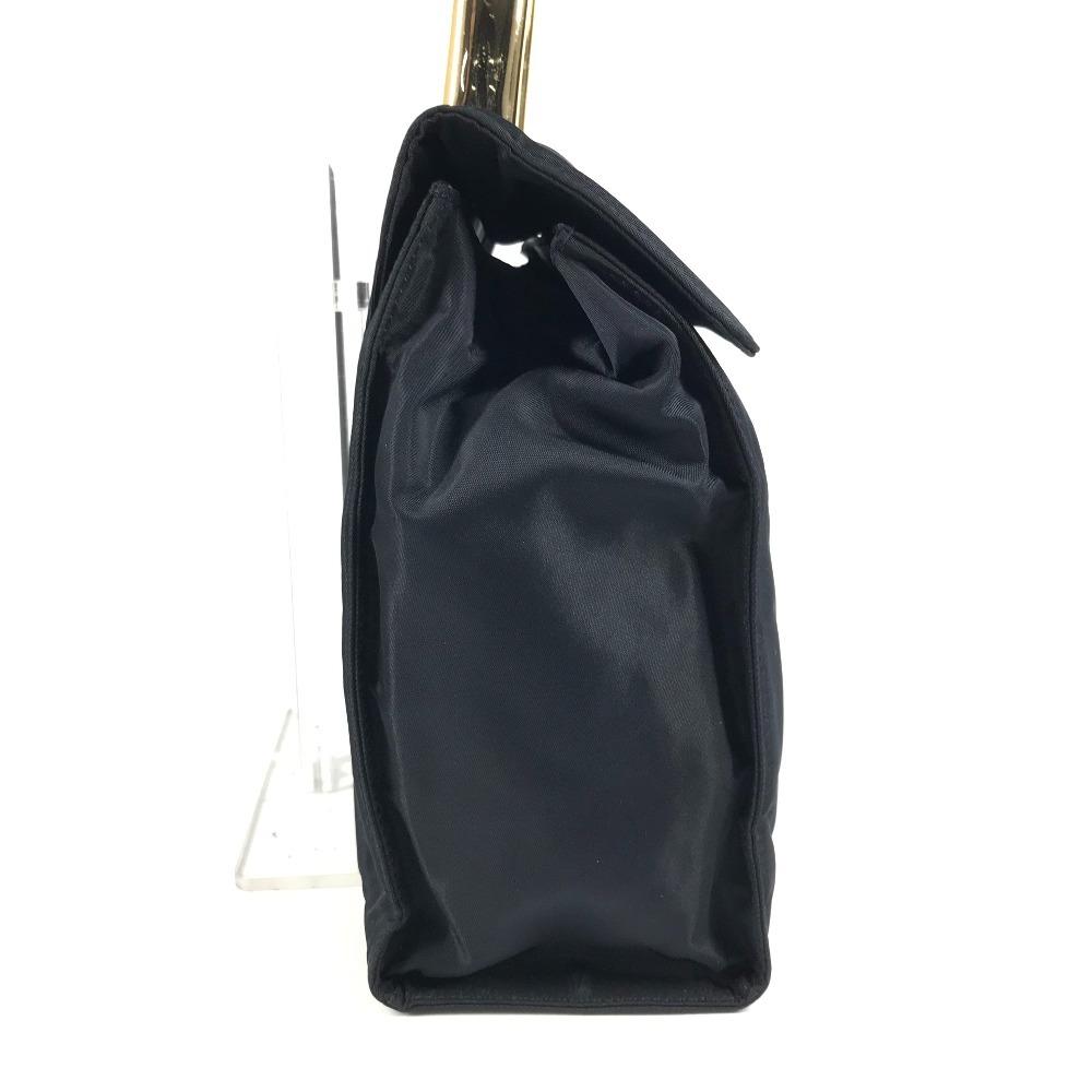 PRADA Big logo triangle logo plate Tote bag with metal handle and flap Hand Bag