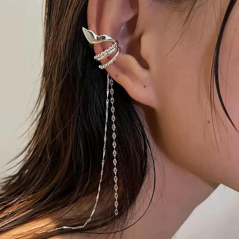 Multi-layer Elf Tassel Ear Clip European and American Simple Personalized Fashionable Long Chain Without Ear Hole Ear Bone Clip