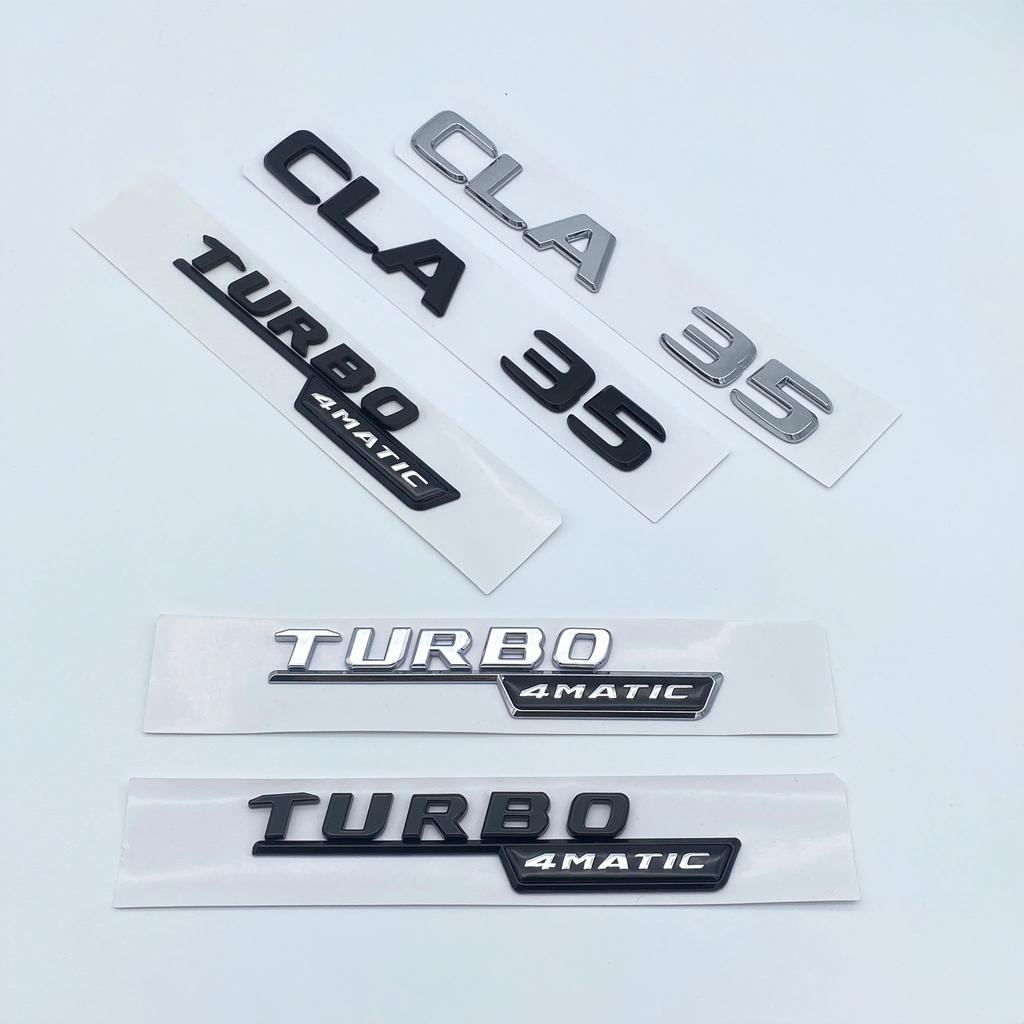 3D ABS Black Silver Letters CLA35 CLA45 Turbo 4matic+ Emblem for Mercedes Benz AMG Car Fender Trunk Rear C118 W117 Logo Sticker
