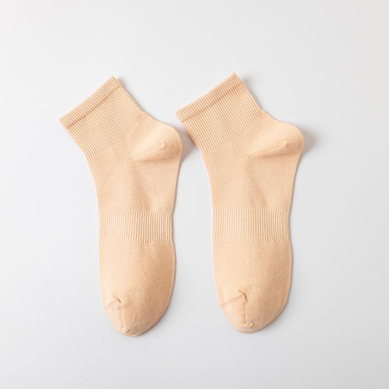 Female Summer Cotton Breathable and Sweat Absorbing Mesh Girdle Waist Sports Boneless Anti Pilling Tube Socks