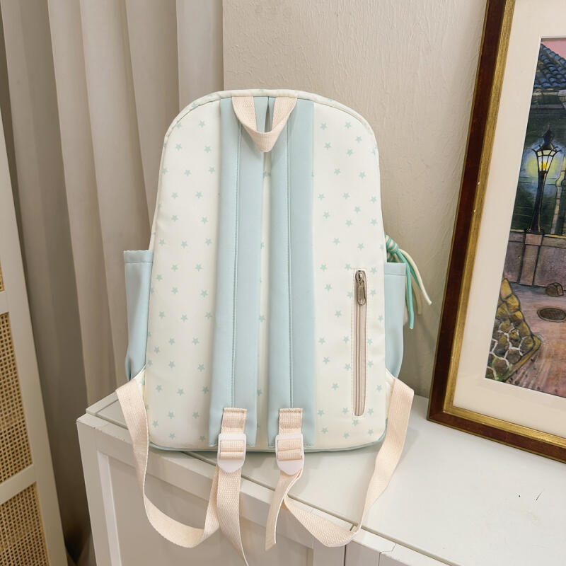 Color Contrast Backpack Women's Star Backpack Student Schoolbag