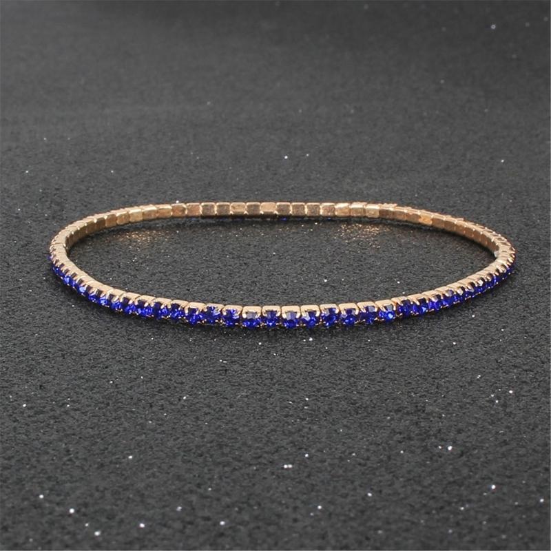 9 Pieces Multicolor Zirconia Elastic Bracelet Set Fashionable Stretch Rhinestones Handchain Jewelry for Women Girls