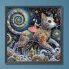 5D DIY Partial Special Shaped Drill Diamond Painting Cat Decoration 30x30cm