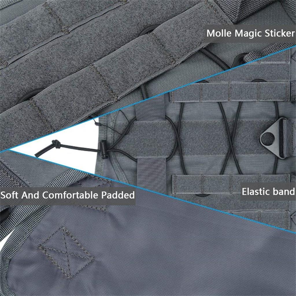 AUSGEZEICHNETES ELITE SPANKER Nylon-Hundegeschirr, Militärstil, Training, Spaziergang, Anti-Zug, Verstellbar, für mittelgroße und große Hunde (Grau, Größe L)