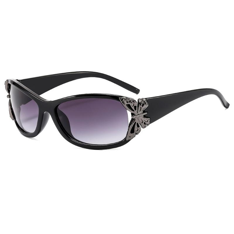 New Fashion Butterfly Gradient Decor Shades Women Trendy Driving Anti UV Sunglasses High Quality Y2K Popular Beach Sun Glasses