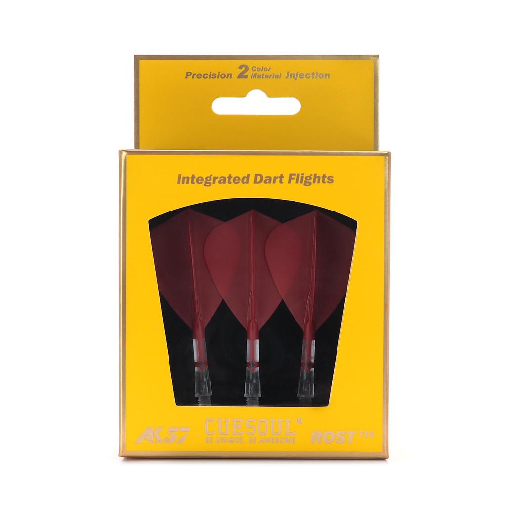 CUESOUL ROSTAK57 T19 Series Mixed Shaft Integrated Kite Shape Set of 3 Two-Tone Dual-Material Flights, Series, (Red) CS-AK57FZ2S