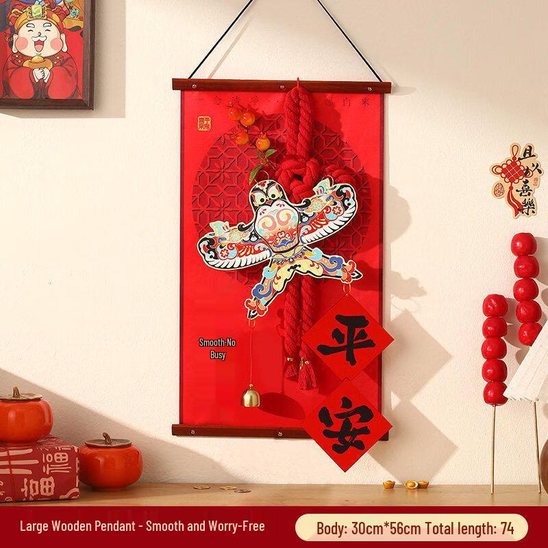 New Year Fu Character Wooden Hanging Ornament