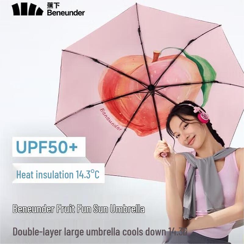 Beneath the Banana Three-Fold Sun & Rain Umbrella with UV Protection