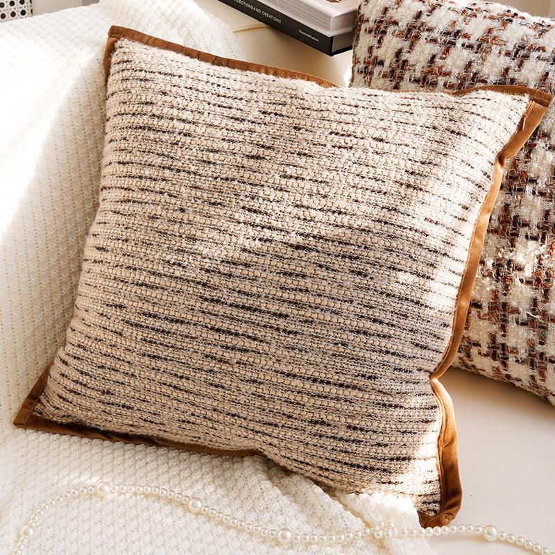 Brown Vintage Sofa Throw Pillow Cover Vintage Bedroom Headboard Cushion Simple and Modern Decorative Throw Pillow Customizable