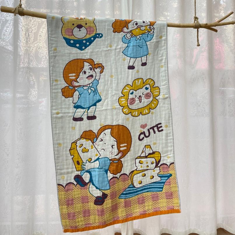 China Colored Jacquard Pure Cotton Four-Layer Gauze Bath Towel Men Women Extra-Large Adult Beach Towel Soft Absorbent