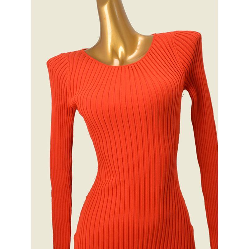 Australian Designer Brand Fabric Is Very Comfortable Cut Out Long Sleeves Sunken Stripe Slim Fit Long Dress Export Knitting Dress