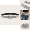 Womens Belt With Butterfly Buckle And Lace Decor For Casual Fashion