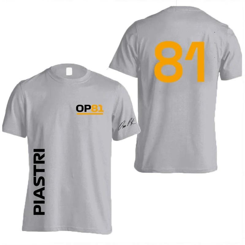 Oscar Piastri 81 Driver Logo Racing Team Men T-shirt Summer Short Sleeve Women Tee Shirts Fashion Couple Clothes Top