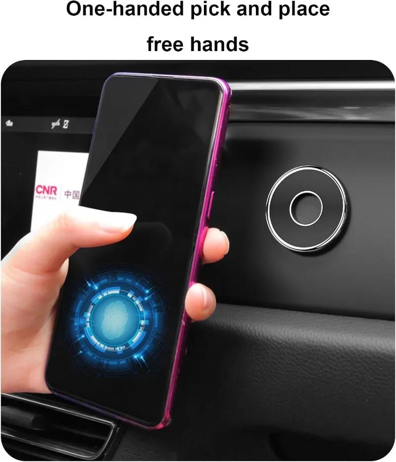 Round Car Mounted Magnetic Bracket , Easy To Stick, Not Fall Off, Compatible with All Smartphones
