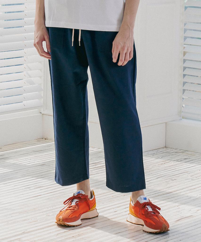 PAPERBOY Linen Classic Length Pants - Navy