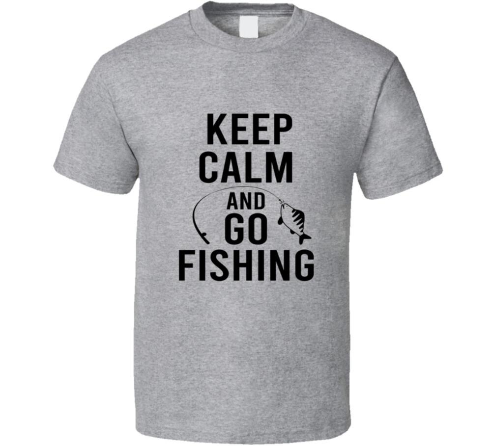 Keep Calm & Go Fishing T-Shirt Novelty Fishing Tee Makes A Great Fishing TShirt XL