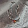 Boho Colorful Sugar Star Tassel Pendant Choker Necklace for Women Sweet Love Heart Chain Aesthetic Jewelry Accessories