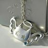 New Y2K  Wing Cat Punk Pendant Necklace for Women Korean Fashion Blue Crystal Star Pendant Necklace Charm Accessories