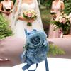 1PC Non-Fading Wedding Bridesmaid Silk Rose Groom Boutonnier Elegant Corsage Bracelet Suit Corsage Pins Wrist Flower