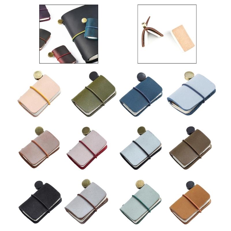 Pocket Leather Notebooks 1.25x1.88Inch Small Leather Journal Pocket Writing Pad For Women Keychain Bag Wallet Charm