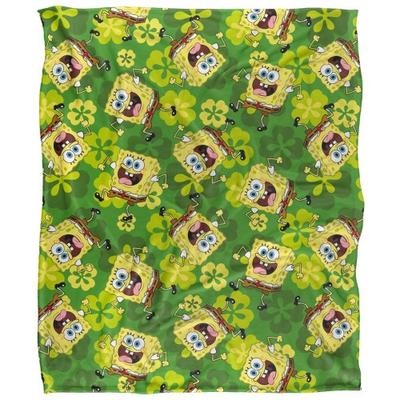 SpongeBob SquarePants Silky Patterned St Patricks Day Supersoft Blanket