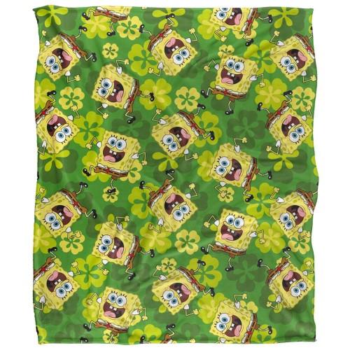 SpongeBob SquarePants Silky Patterned St Patricks Day Supersoft Blanket