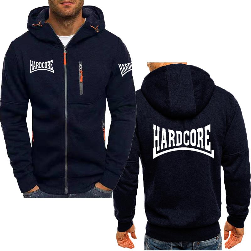 2026 Unisex men's hoodie comfortable top Hardcore printed Harajuku fashion casual Spring autumn solid color zipper jacket