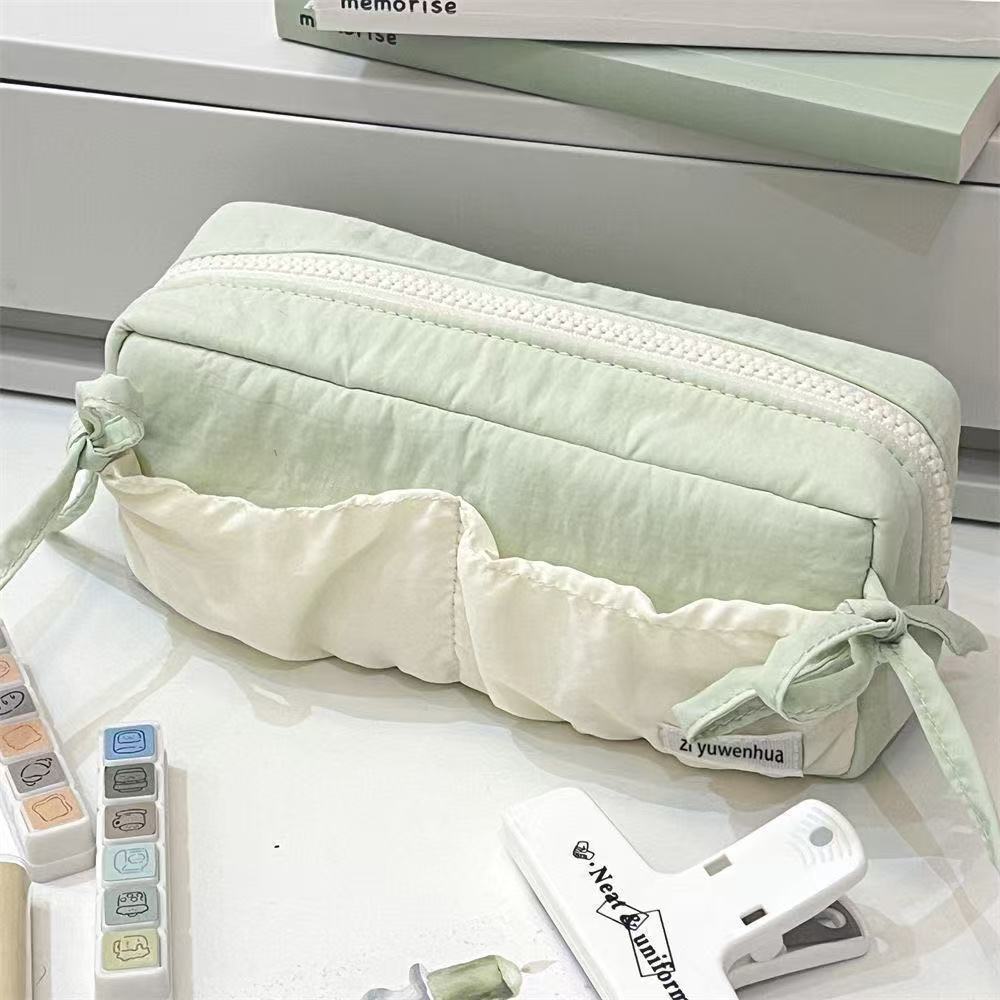Canvas Pencil Case With Cloud Design For Students And School Supplies