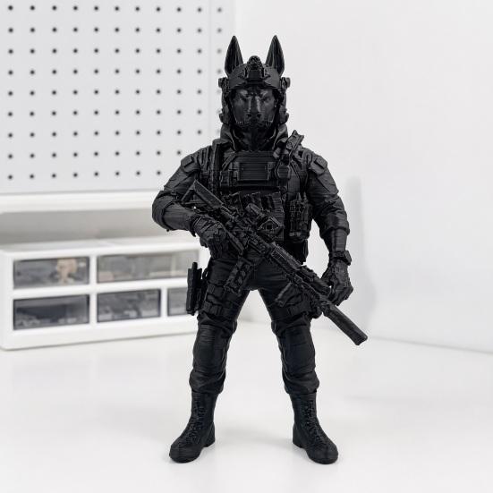 Anubis Tactical Dog Statue, 3D Printed Egyptian Warrior Decor, Mythical Military Figurine for Desk, Collectible Gift for Men