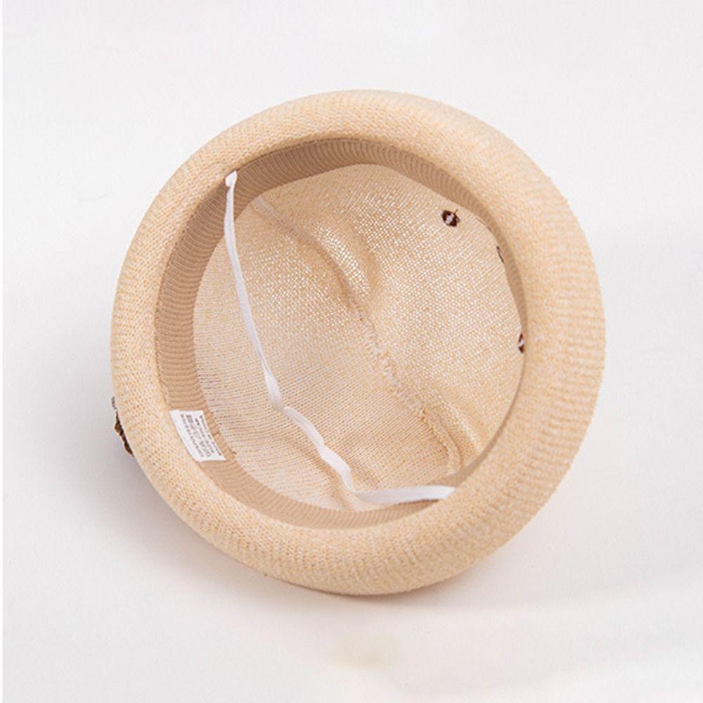 Cartoon Animal Children Bucket Hats Sunbonnet Panama Cap 1-3Y Baby Straw Hat  Kids