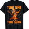 Tung Tung Tung Sahur Tvillingskalle Rolig Dykardans Hjärnröta Meme T-shirt