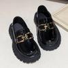 Girls Chunky Sole Loafers Slip On Dress Shoes for Kids Toddler Durable Casual School Performance Footwear
