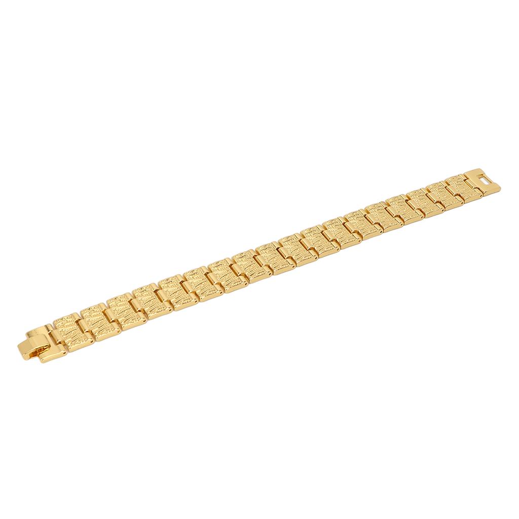 Modisches Magnetarmband Doppelreihe Magnet Verstellbares Titanstahl SchlankheitsarmbandGold